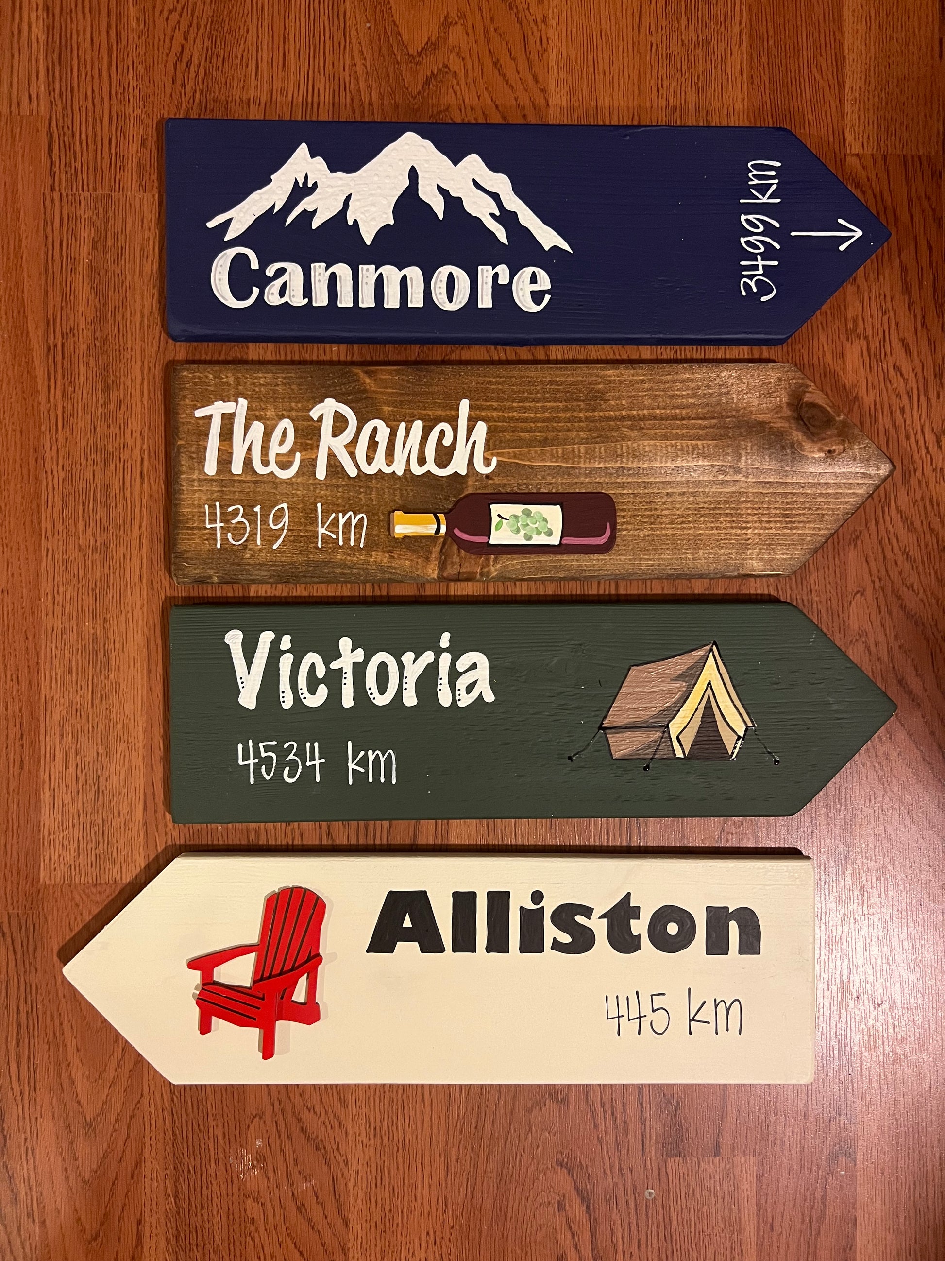 'Missing you TWO' Arrow Signs - Set of 2