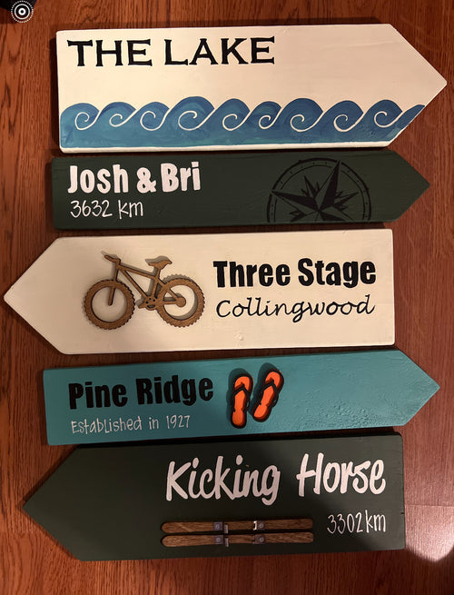 'Missing you TWO' Arrow Signs - Set of 2