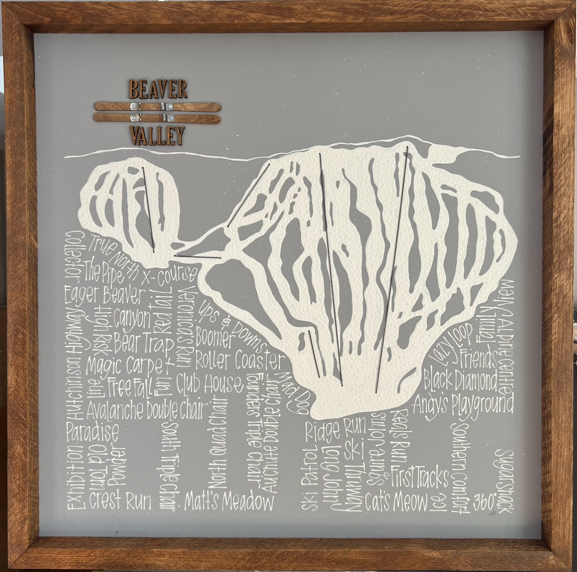 Ski Club Run 30x30 Rustic Frame