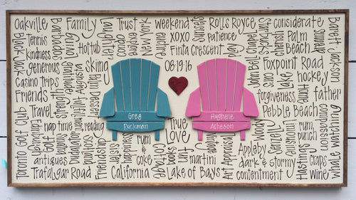 2 Chairs & More (heart/flag/campfire) 16"x30"