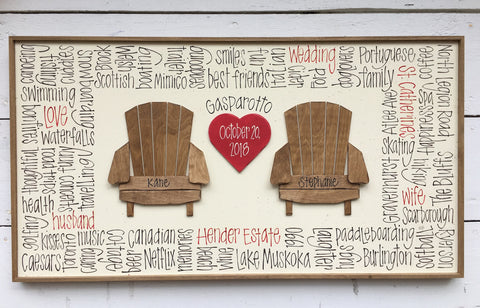 2 Chairs & More (heart/flag/campfire) 16"x30"