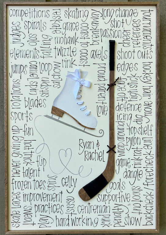 Hockey & Figure Skate Love 16x24