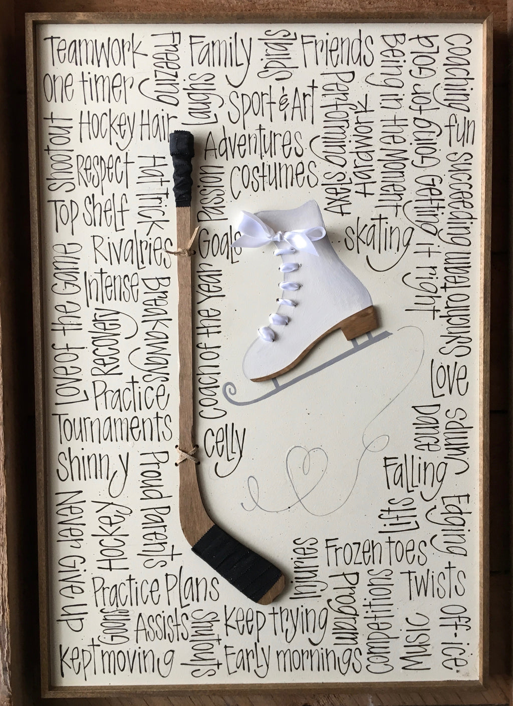 Hockey & Figure Skate Love 16x24