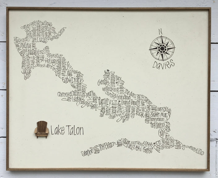 On Laketime - Huge Word Map 24x30