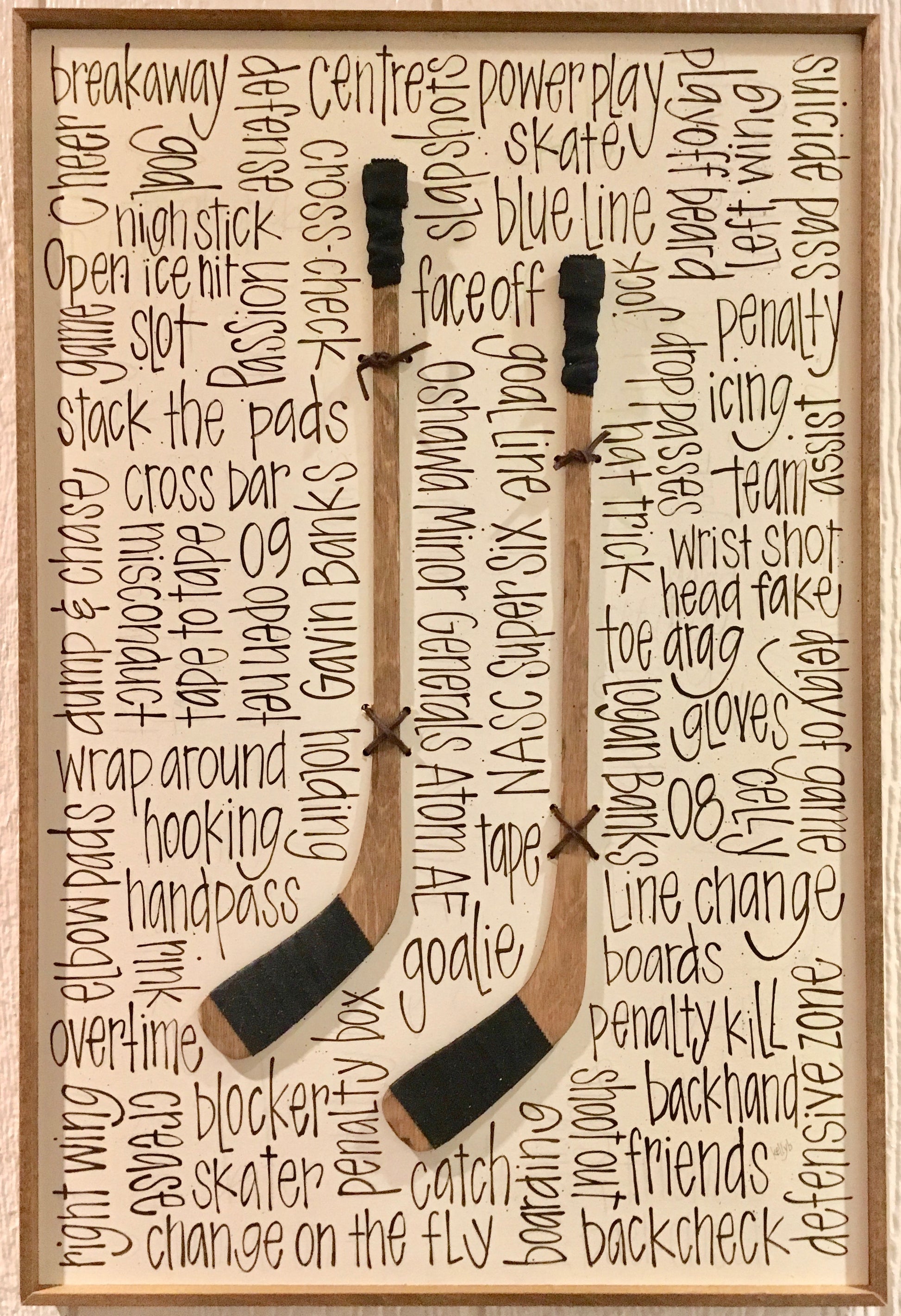 Hockey Stick One on One 16x24