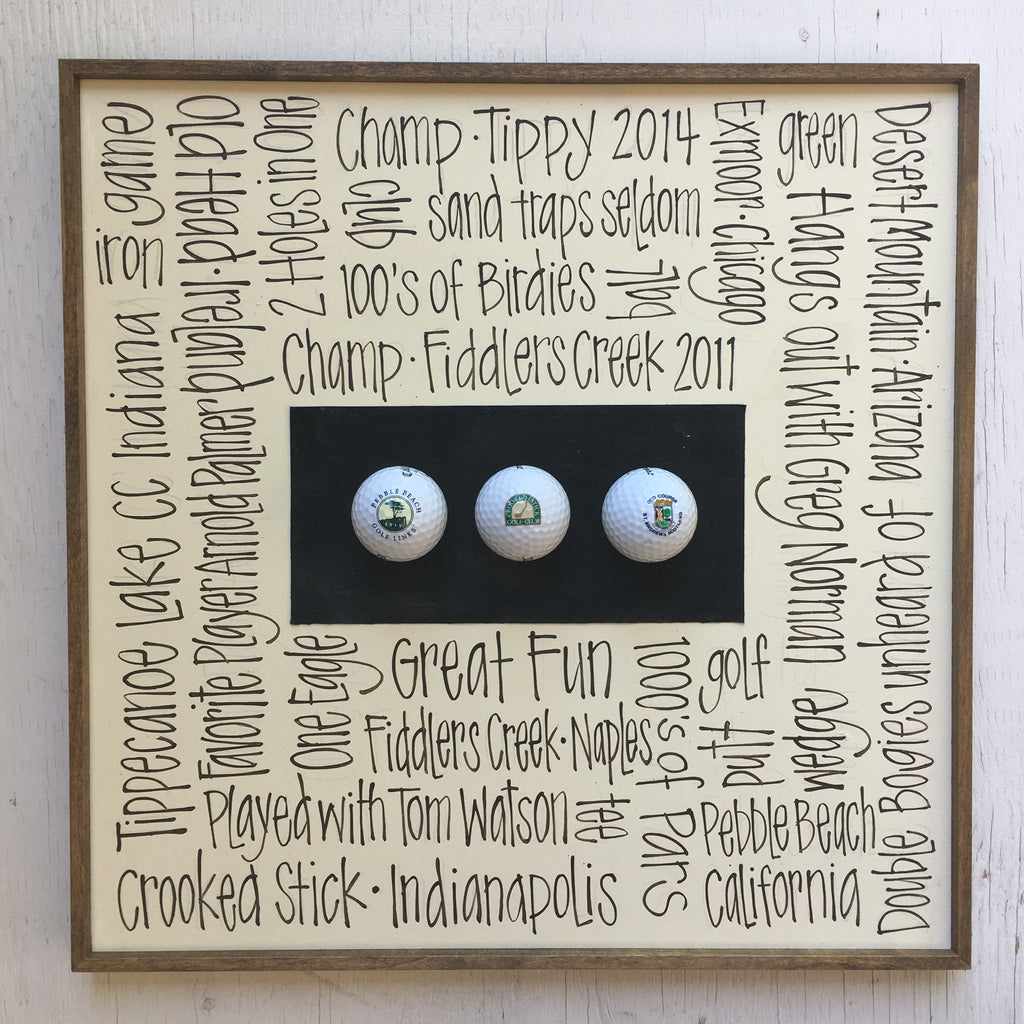 Golf Ball Trio 16x16