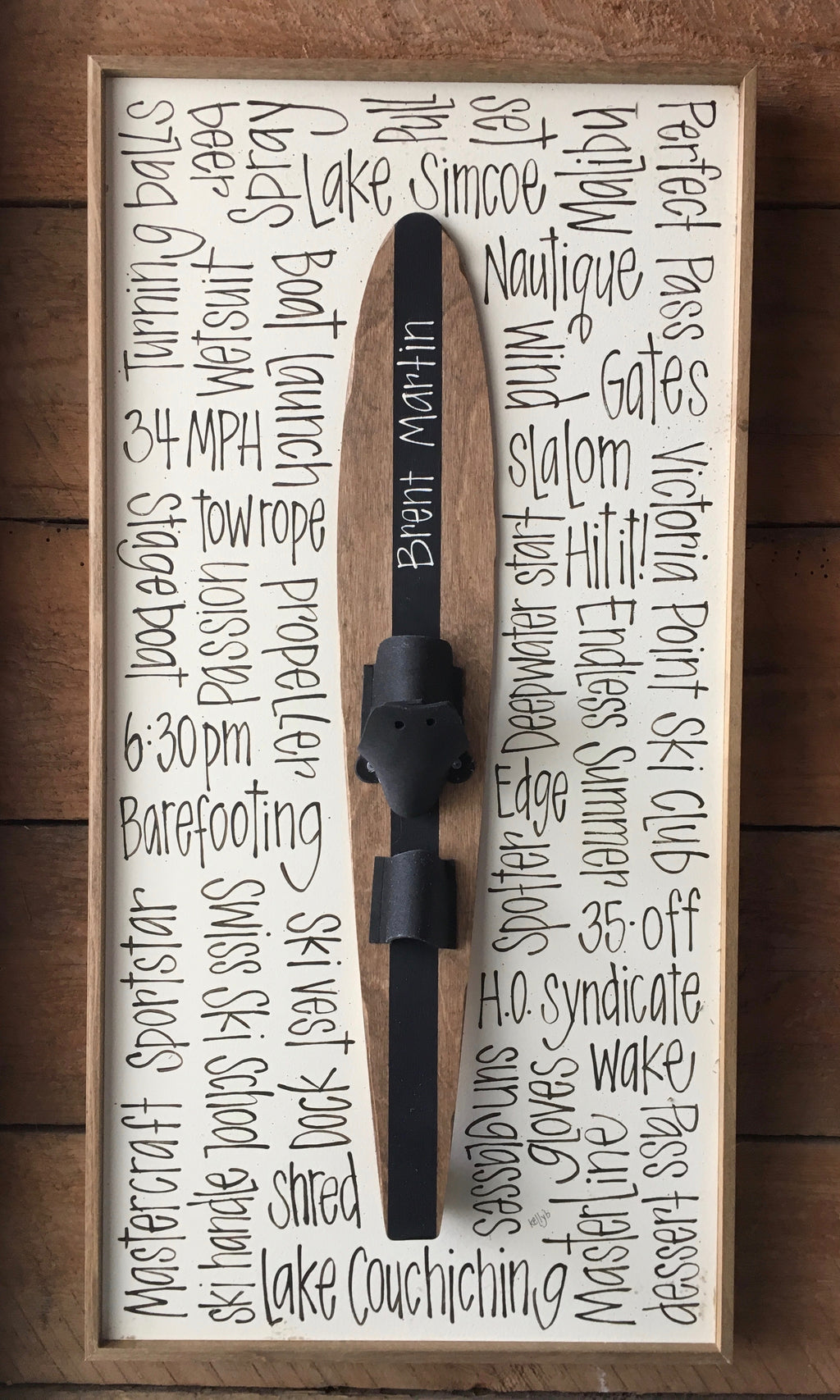 WaterSki Striped Love 12x24