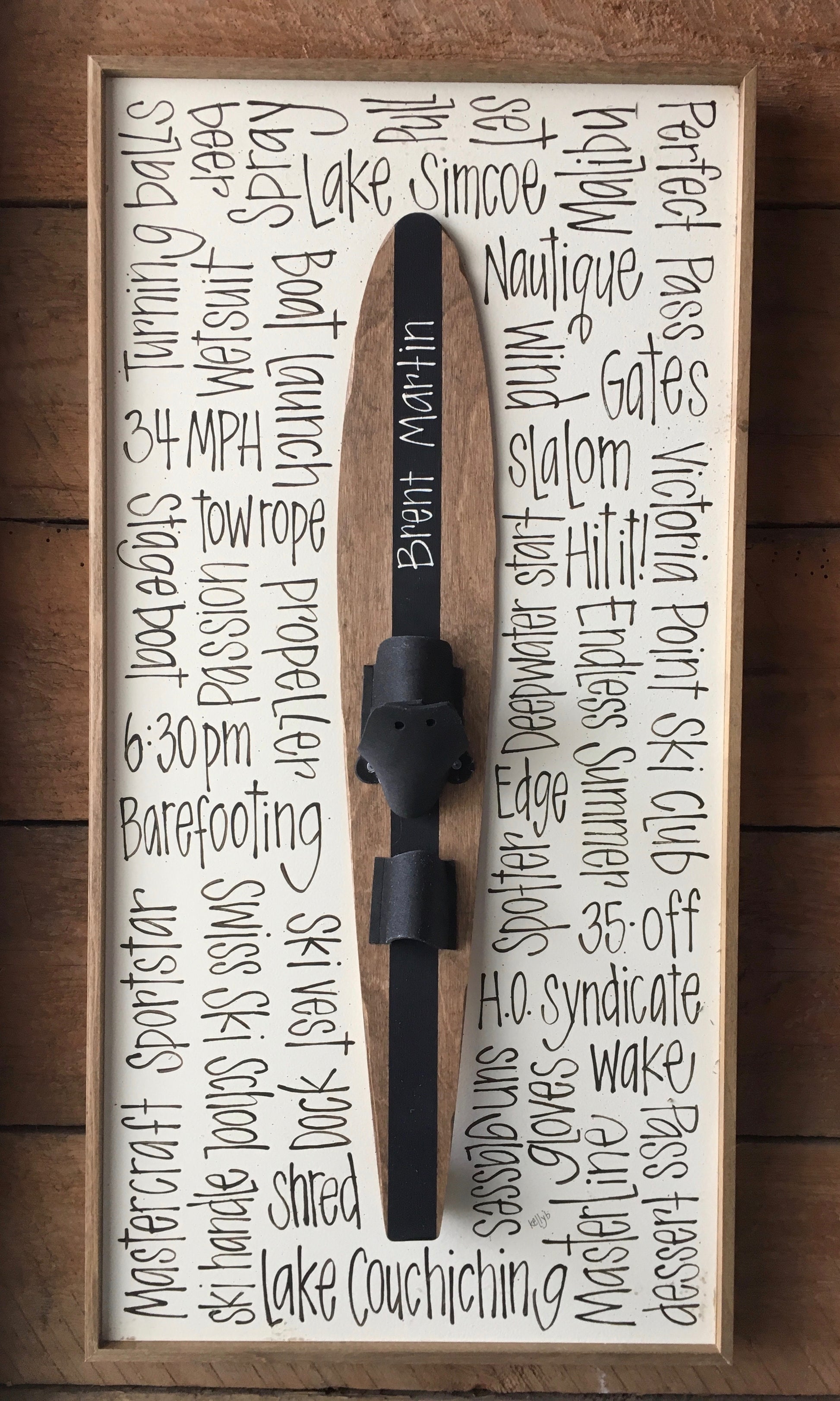 WaterSki Striped Love 12x24